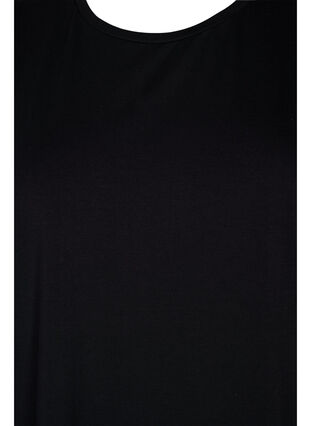 Kortermet bomullskjole med splitt, Black, Packshot image number 2