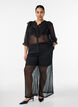 Loose fit chiffongbukser med prikker, Svart, Model image number 0