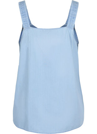 Denimtopp med knapper, Light blue denim, Packshot image number 1