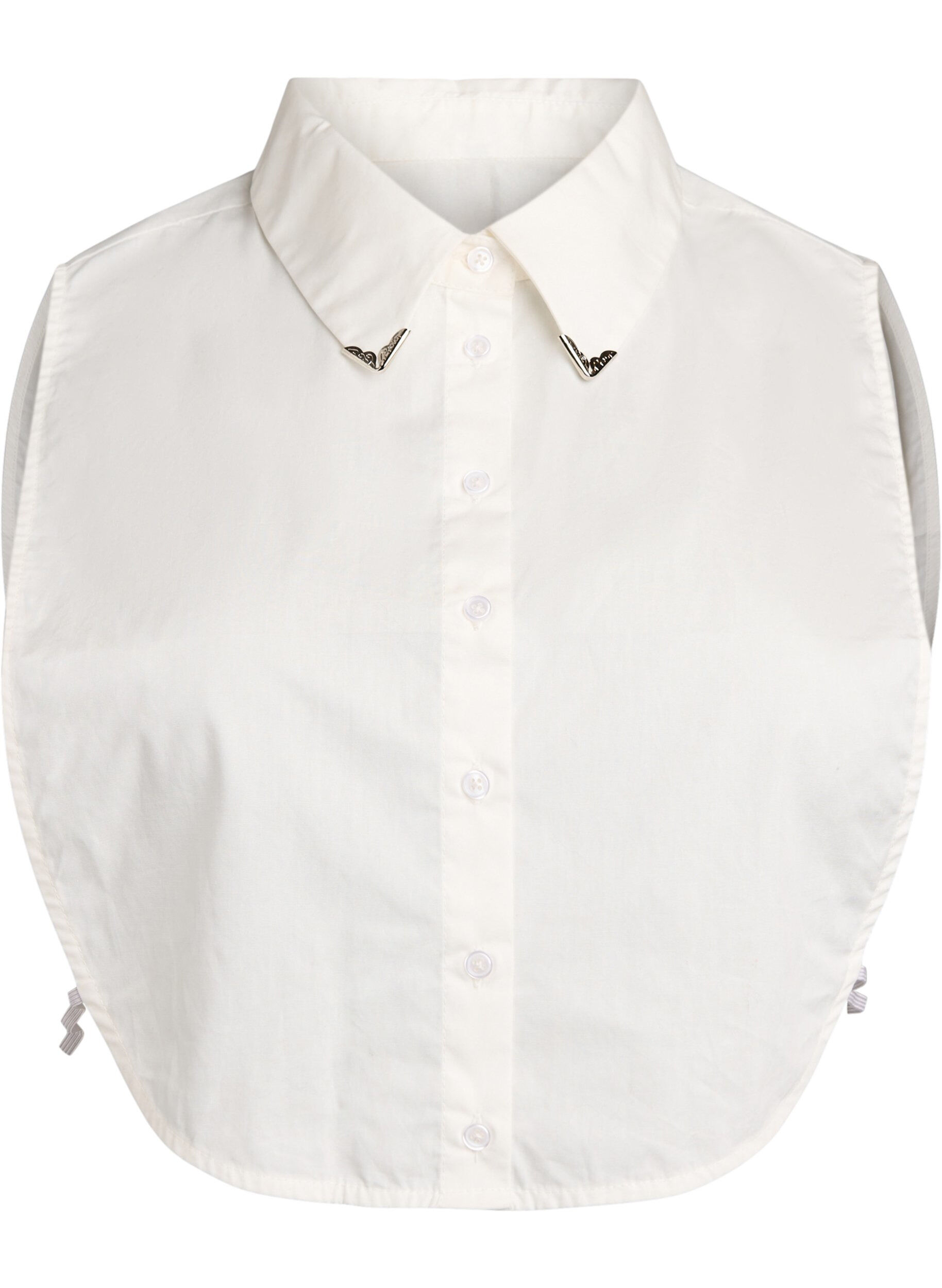 Krage med metalldetaljer p&aring; tuppene