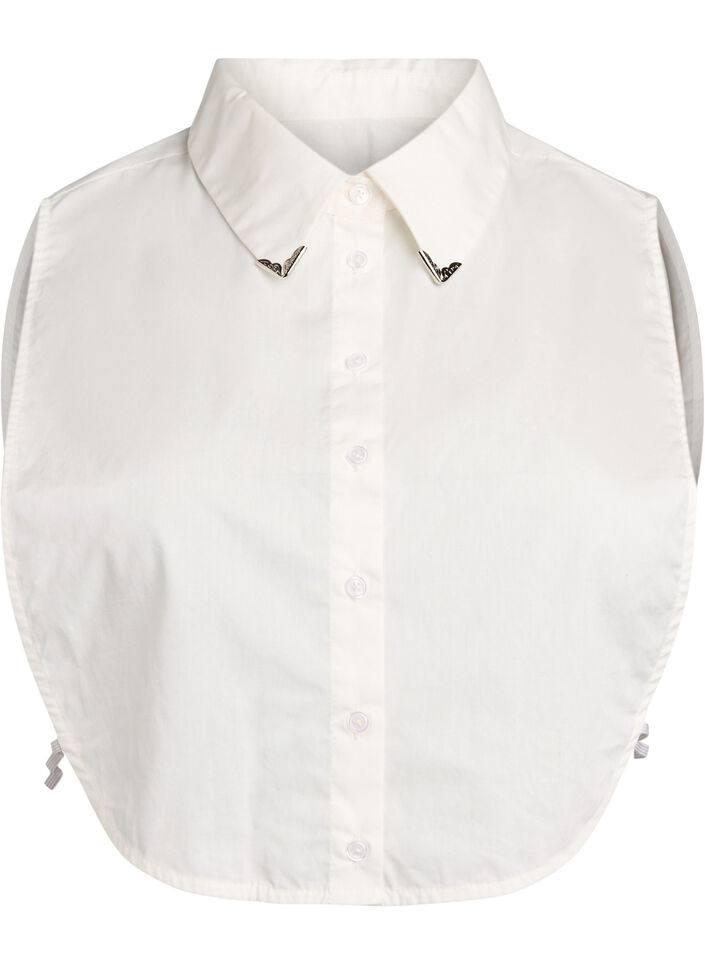 Krage med metalldetaljer på tuppene, Hvit, Packshot image number 0