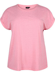 Melert T-skjorte med korte ermer, Strawberry Pink Mel.