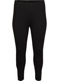 Viscose-leggings med knappdetaljer, Black Button