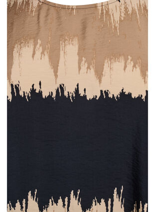 Zizzi Bluse med vide ermer og grafisk trykk, Svart, Packshot image number 2