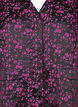 Knelang kjole med broderte blomster, Black Pink Flower, Packshot image number 2