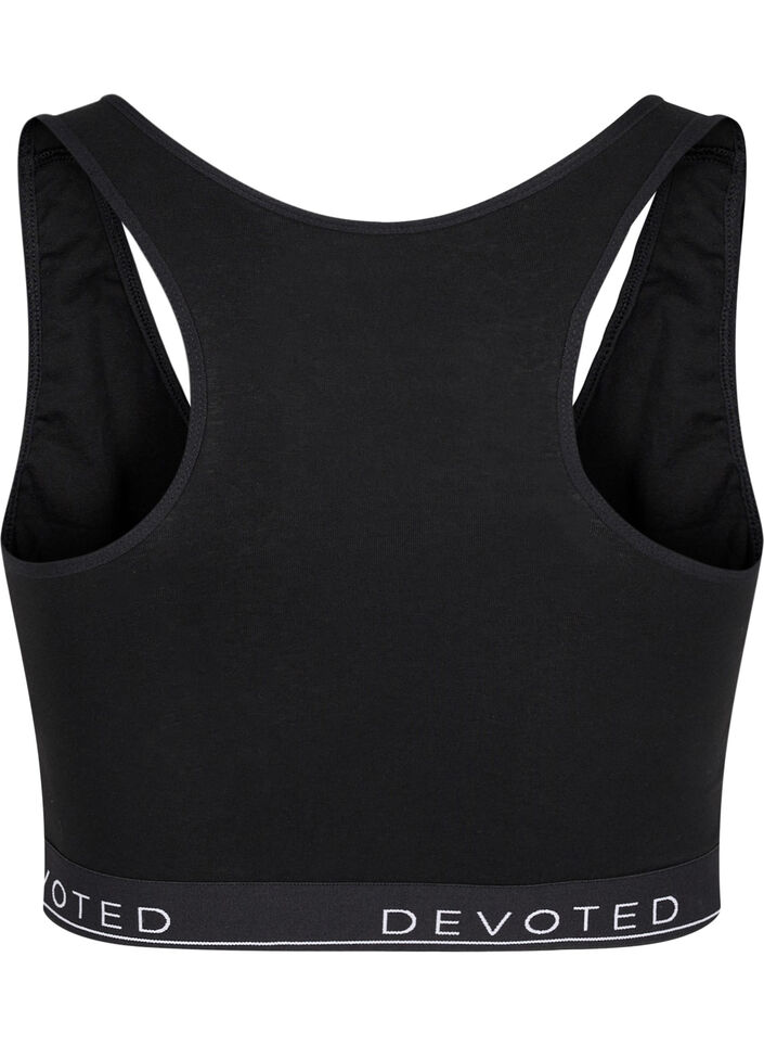 BH med en rund hals i bomull, Black/Upper Font, Packshot image number 1