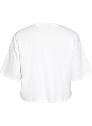 Zizzi Kort T-skjorte med Loose fit, Hvit, Packshot image number 1