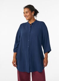 FLASH - Tunika med 3/4-ermer, Blå FLASH - Tunika med 3/4-ermer, Blå, Model