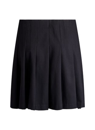 Zizzi Kort plissert skjørt med elastisk midje, Svart, Packshot image number 1