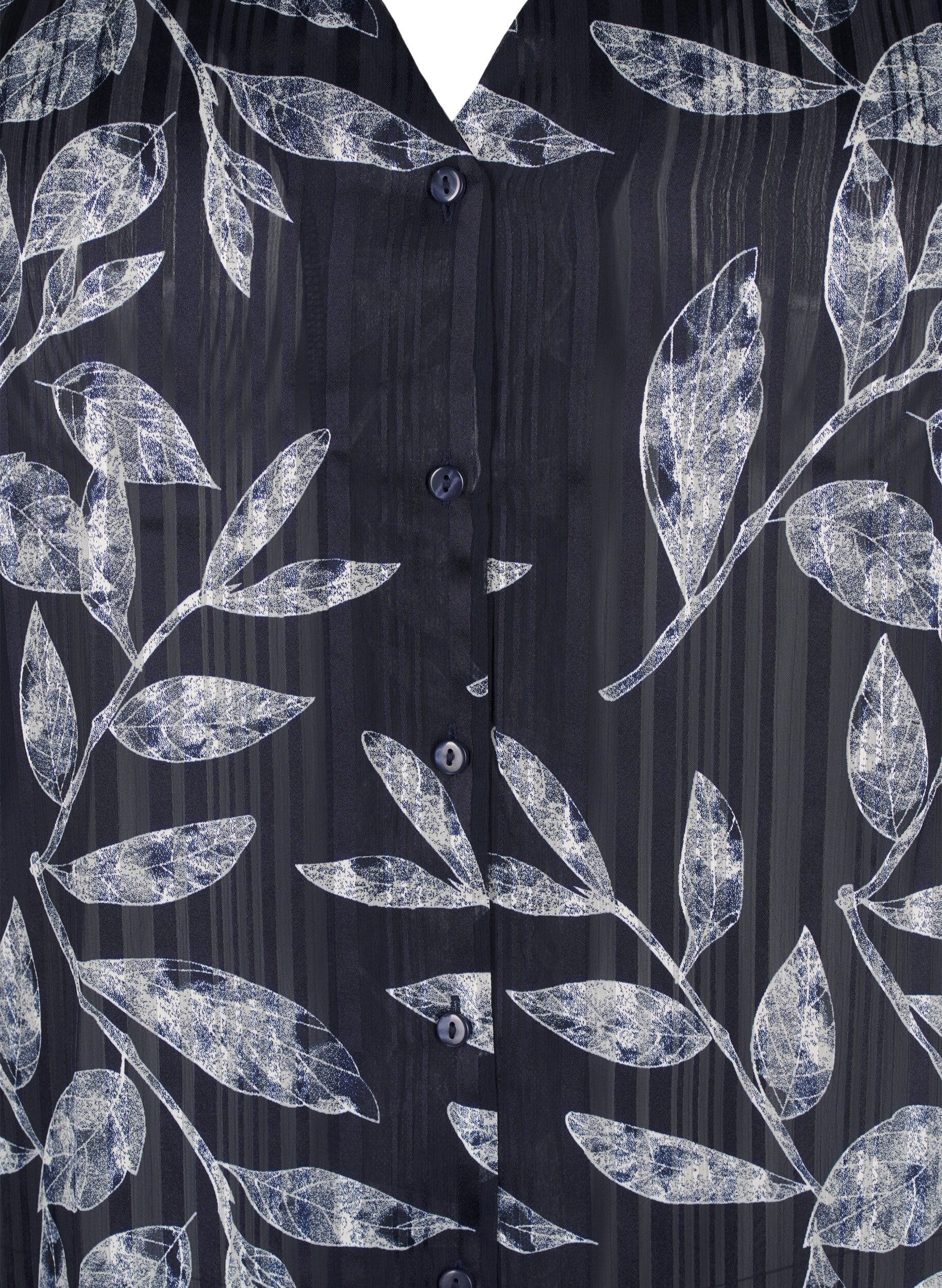 Zizzi Langermet skjorte med knapper, Bl&aring;, Packshot image number 2