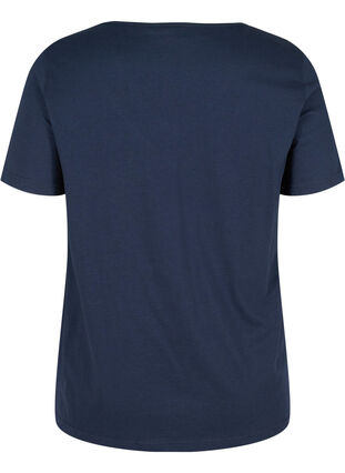 T-skjorte med V-hals og mesh, Navy Blazer, Packshot image number 1