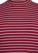Stripet ribbet jerseybluse med høy hals, Mørk Bordeaux, Packshot image number 2