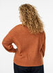 Ribbestrikket cardigan med knapper, Orange, Model image number 2