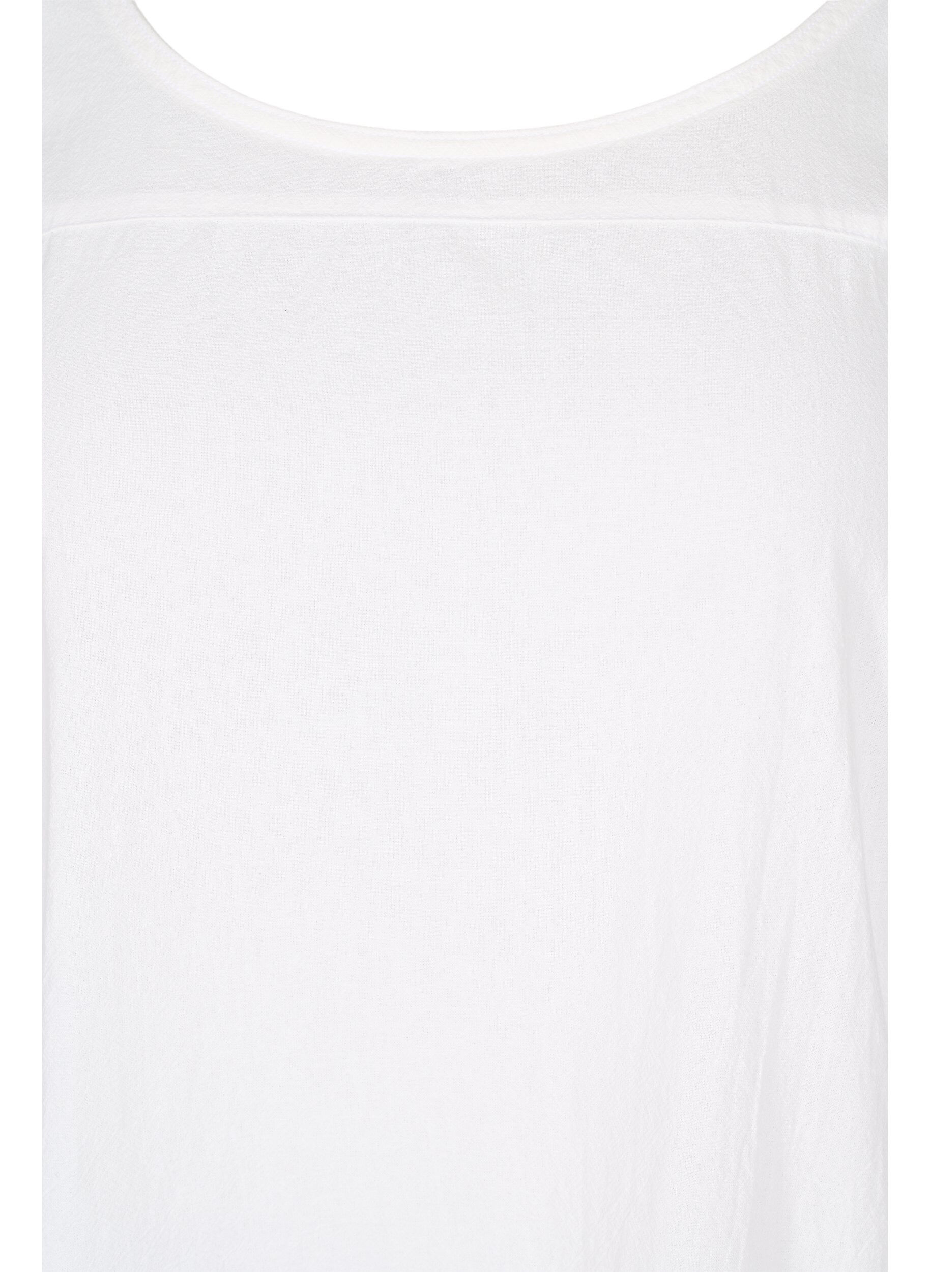 ZizziKortermet kjole i bomull, Hvit, Packshot image number 2