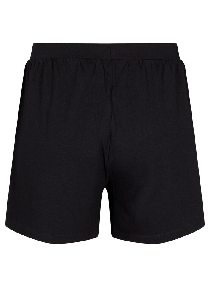 Løse shorts i en bomullsmiks, Svart, Packshot image number 1