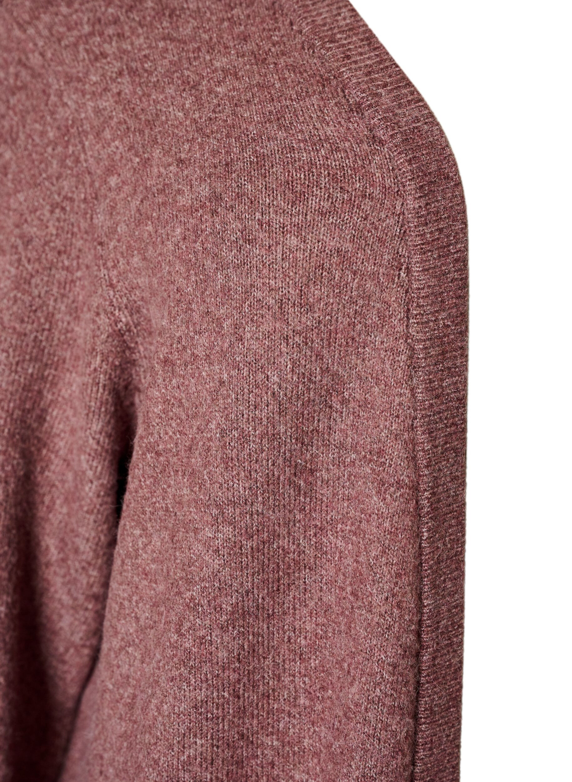 ZizziRibbestrikket cardigan med lommer, Rosa, Packshot image number 2