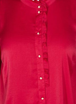 Langermet skjorte med volanger, Cerise, Packshot image number 2