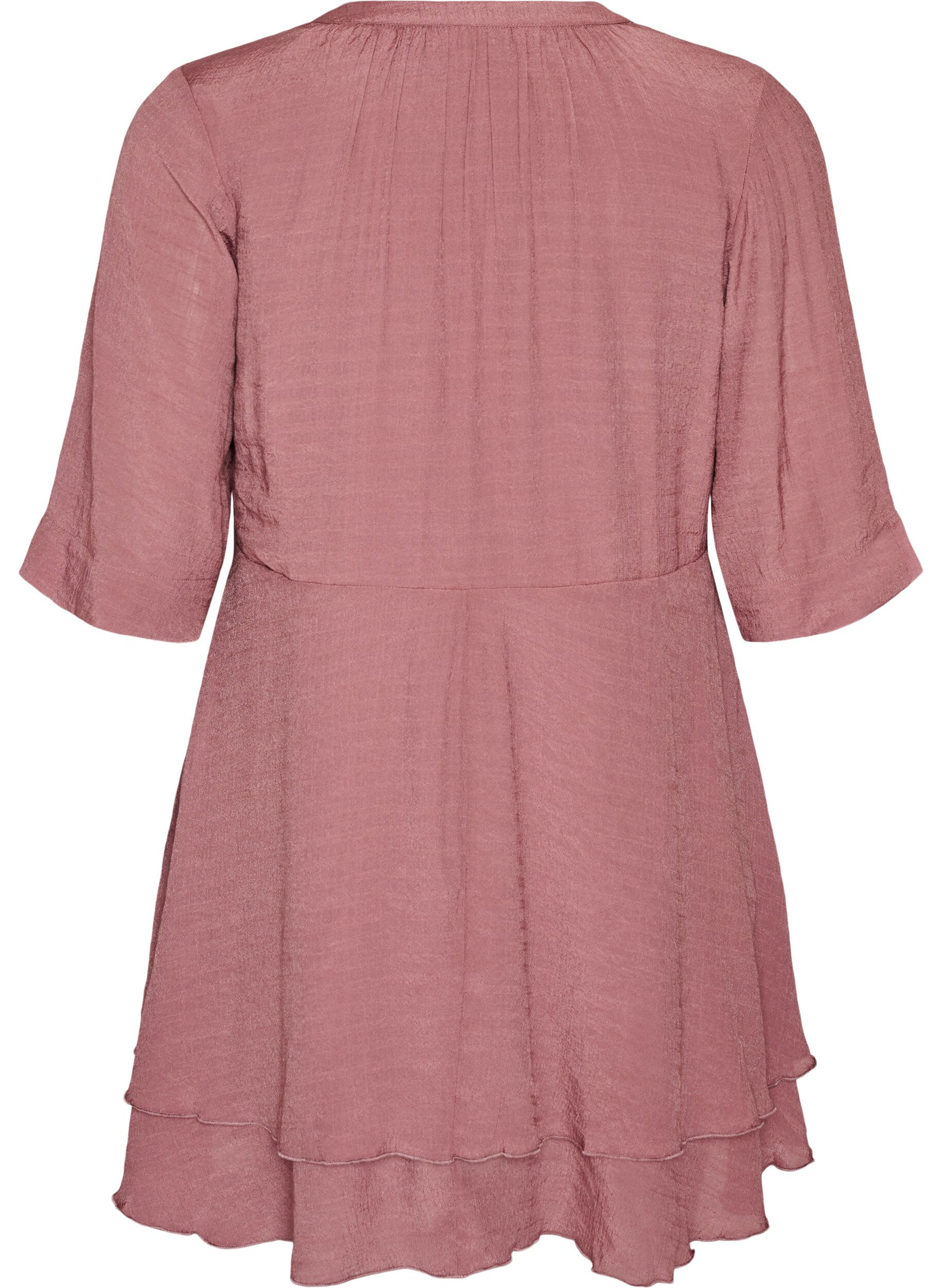 ZizziA-formet kjole med lagdelte volanger, Rosa, Packshot image number 1