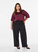 Satengbluse med albuelange ermer, R&oslash;d, Model image number 1