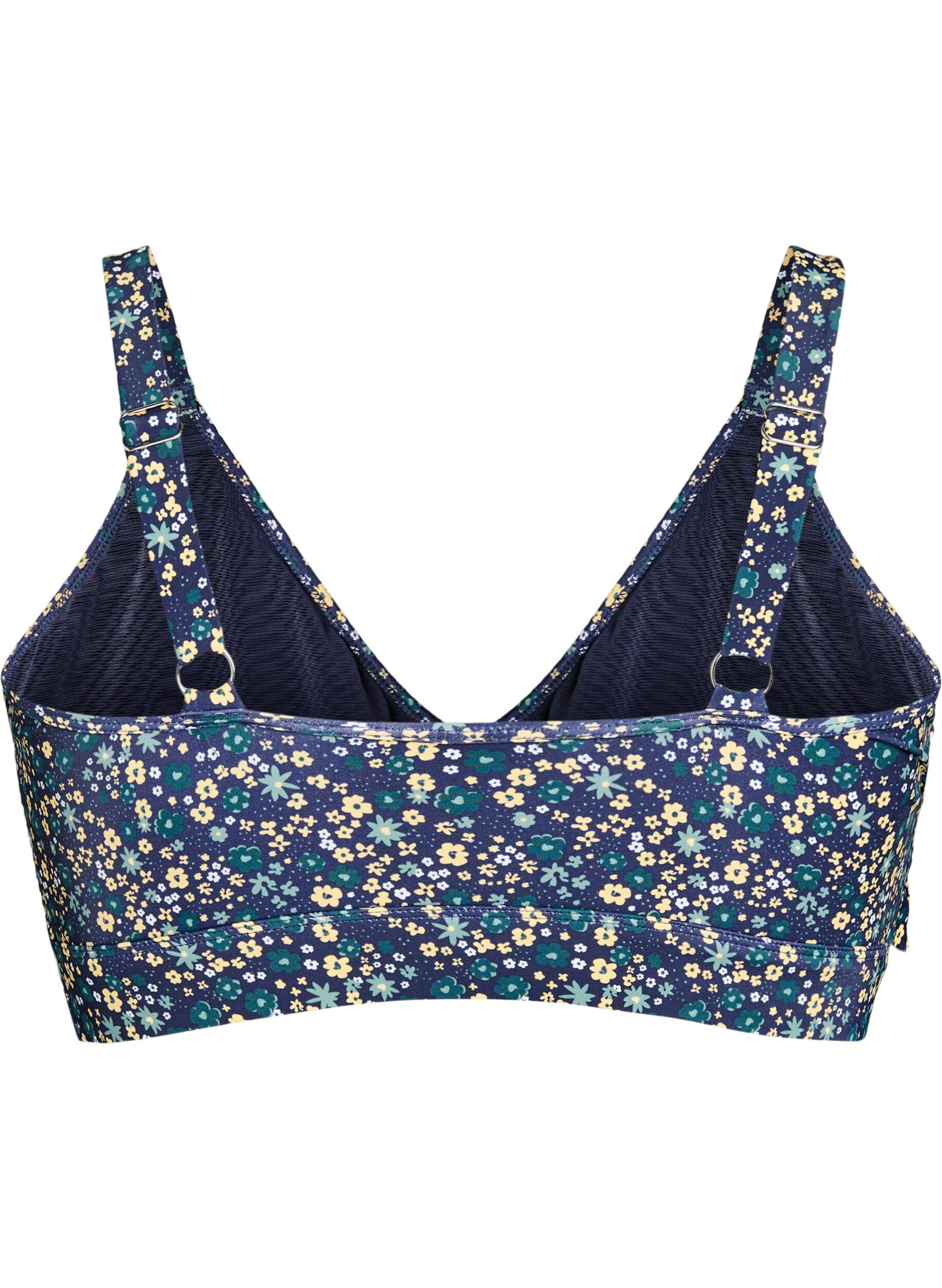 ZizziBlomstrete bikinioverdel med volangdetaljer, Bl&aring;, Packshot image number 1