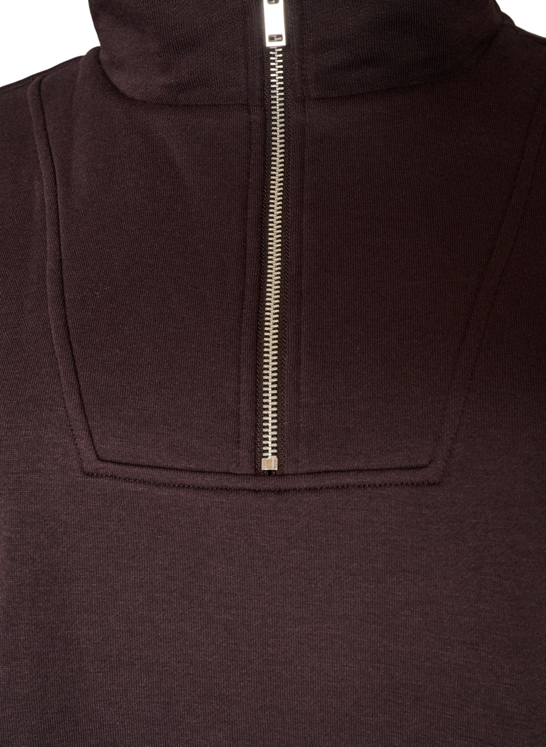 ZizziGenser med h&oslash;y krage og glidel&aring;s, Brun, Packshot image number 2