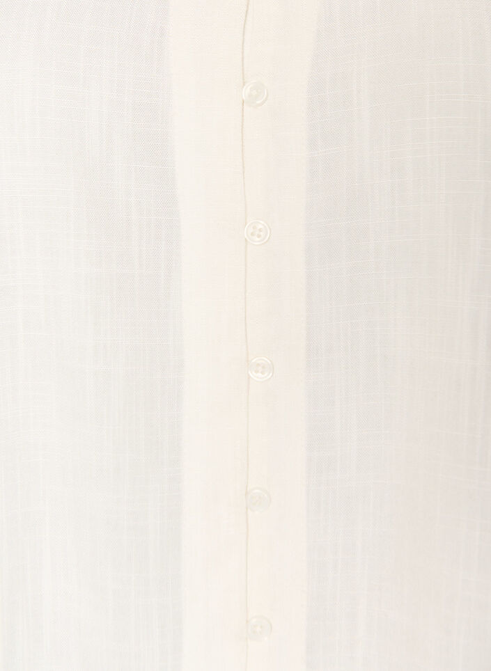 Viskosebluse med heklet kant og knapper, Vanilje, Packshot image number 2