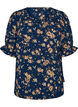 Skjortebluse med 1/2 ermer, Bl&aring;, Packshot image number 0