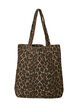 Denim shopper veske med leopardm&oslash;nster, Brun, Packshot image number 0