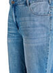 Avkuttede Kiana jeans med straight fit og knappdetaljer, Bl&aring;, Packshot image number 2