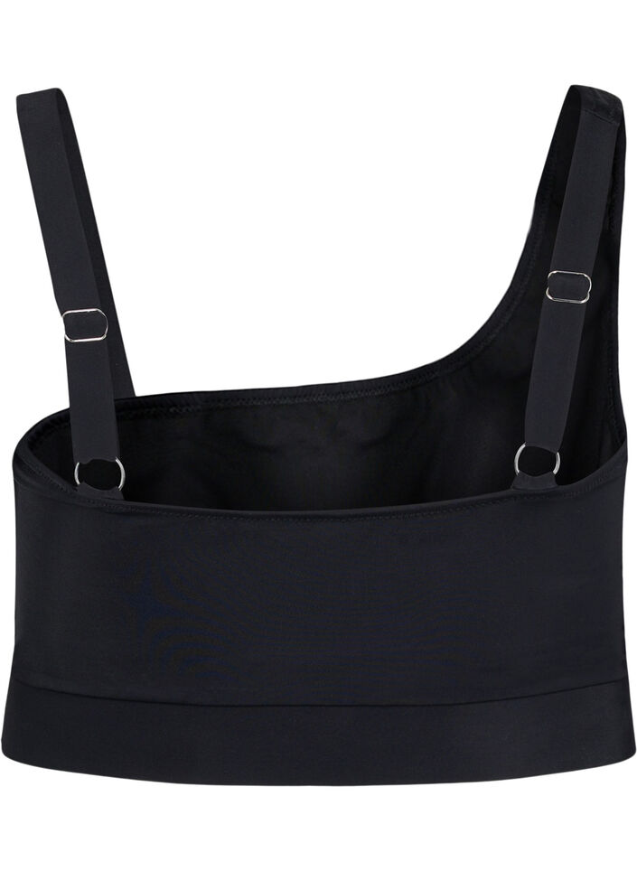 Bikinitopp med one-shoulder, Black, Packshot image number 1