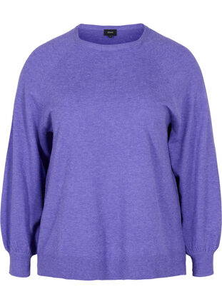 Melert strikkegenser, Purple Opulence Mel, Packshot image number 0