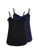 Basistopp i bomull, 2 stk., Black/Navy B, Packshot image number 0