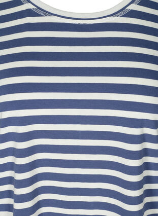 Stripete T-skjorte i bomull, Twilight Blue Stripe, Packshot image number 2