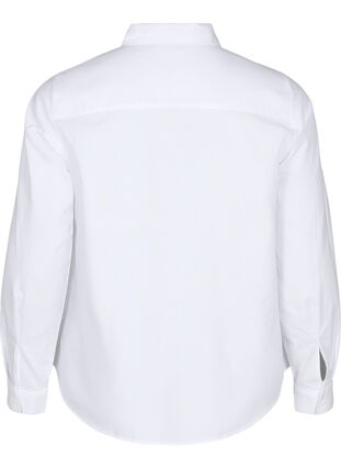 Zizzi Langermet bomullsskjorte, Bright White, Packshot image number 1