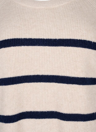 Zizzi Ribbestrikket genser med striper, P.Stone/Navy.B.Mel., Packshot image number 2