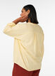 Bluse i lin og viskose med V-hals, Gul, Model image number 2