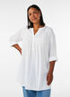 Bomullsmuslin tunika med broderie anglaise, Hvit, Model image number 0