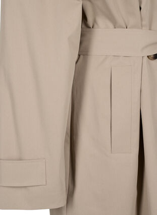 Zizzi Klassisk lang trenchcoat med belte, Chinchilla, Packshot image number 3