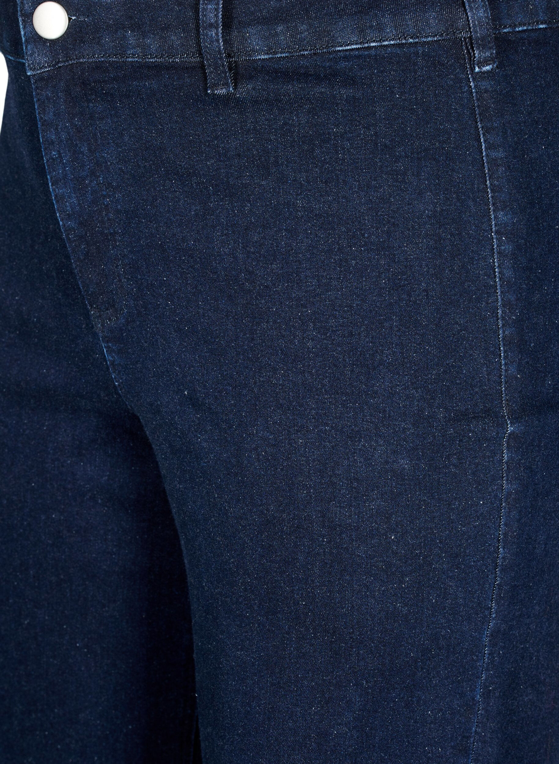 Zizzi Jeans med h&oslash;y midje og vide ben, Bl&aring;, Packshot image number 2