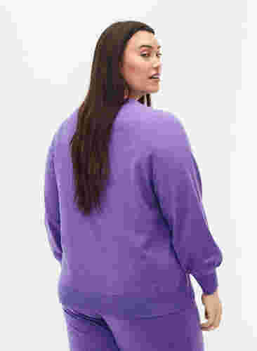 Melert strikkegenser, Purple Opulence Mel, Model image number 1