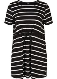 Kort kjole, Black w. white stripes 