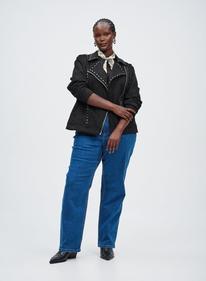 Gemma jeans med høy midje og regular fit, Blå, Image image number 0