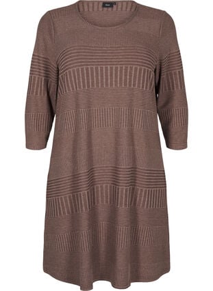 Zizzi Kjole med 3/4-lange ermer og stripemønster, Ch. Martini Mel., Packshot image number 0