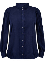 Fløyelsskjorte med rhinestone-knapper, Medieval Blue