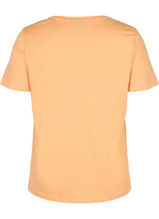 Kortermet T-skjorte i bomull med trykk, Apricot Nectar SUN, Packshot image number 1