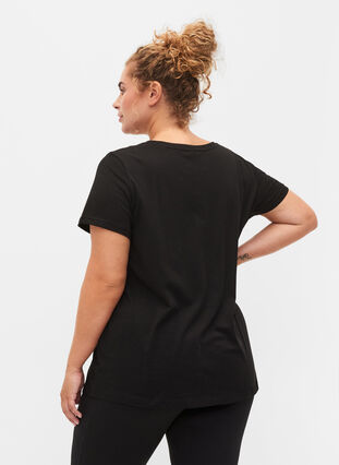 T-skjorte til trening med trykk, Black w. Stripe Move, Model image number 1