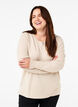FLASH – strikket bluse med rund hals, Beige, Model image number 0