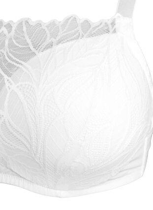 Zizzi Formpresset bøyle-BH med blonder detaljer, Hvit, Packshot image number 2