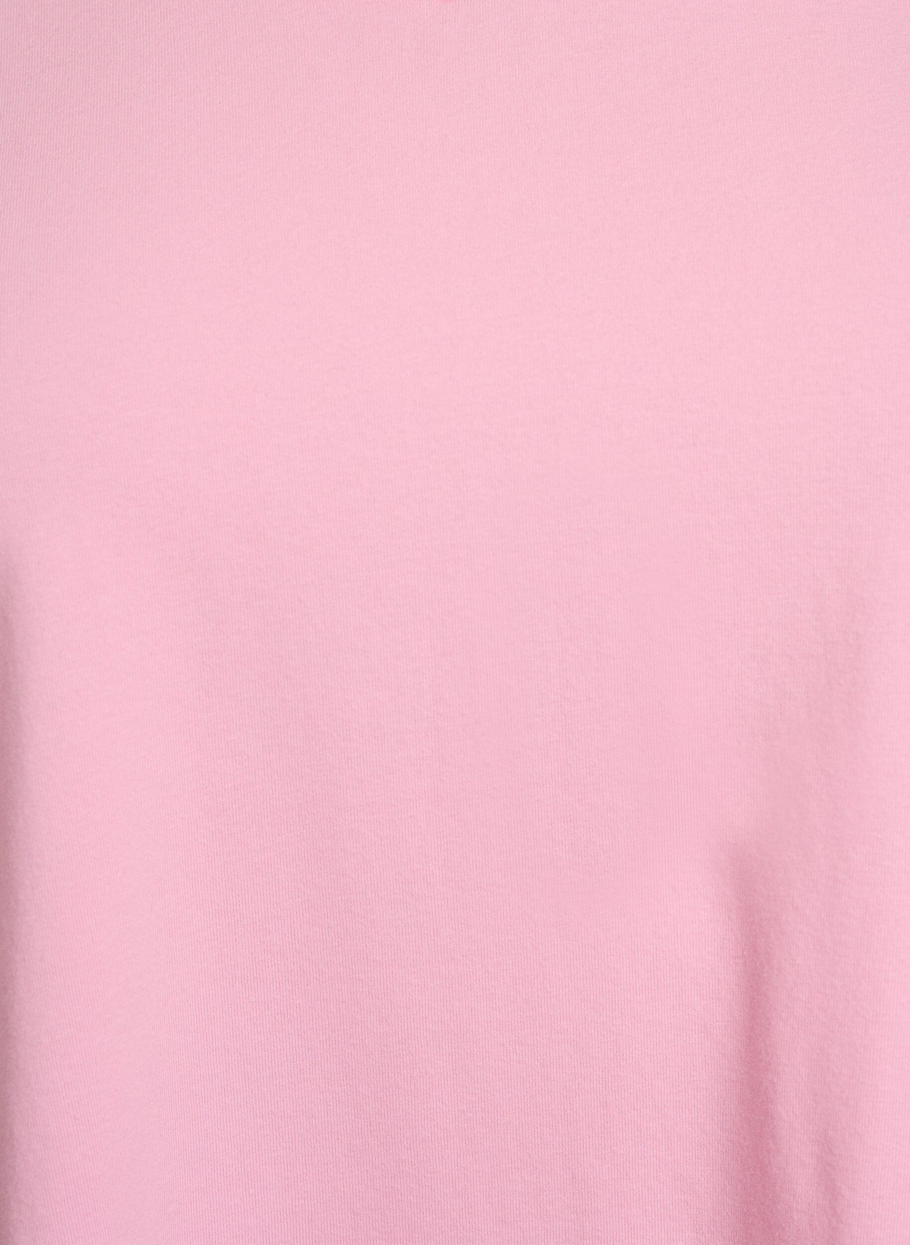 ZizziEnsfarget basis t-skjorte i bomull, Rosa, Packshot image number 2