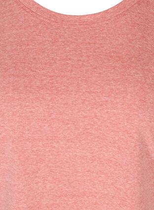 Melert T-skjorte i bomull , Faded Rose melange, Packshot image number 2